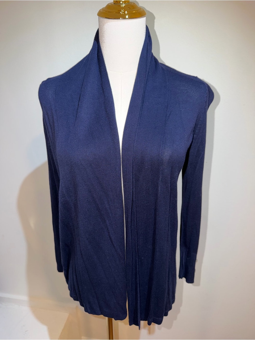 Cyrus Navy Open-Front Lightweight Cardigan